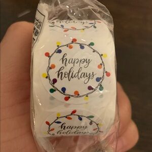 Happy holidays stickers with Colorful Lights